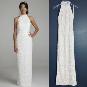 New David’s Bridal St. Tropez Pearl Beaded High N… - image 1